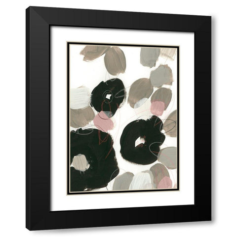 Custom Kinetic Flora II Black Modern Wood Framed Art Print with Double Matting by V