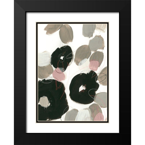 Custom Kinetic Flora II Black Modern Wood Framed Art Print with Double Matting by V