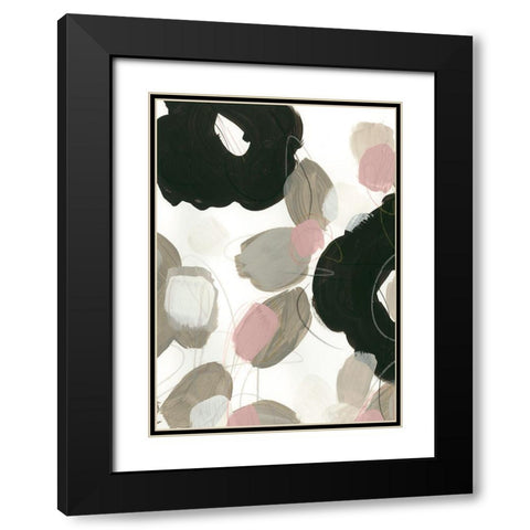 Custom Kinetic Flora IV Black Modern Wood Framed Art Print with Double Matting by Vess, June Erica