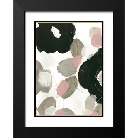 Custom Kinetic Flora IV Black Modern Wood Framed Art Print with Double Matting by Vess, June Erica