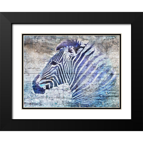 Purple Zebra Black Modern Wood Framed Art Print with Double Matting by Surma and Guillen
