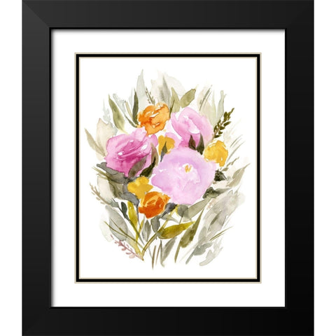 Pastel Sprig I Black Modern Wood Framed Art Print with Double Matting by Borges, Victoria