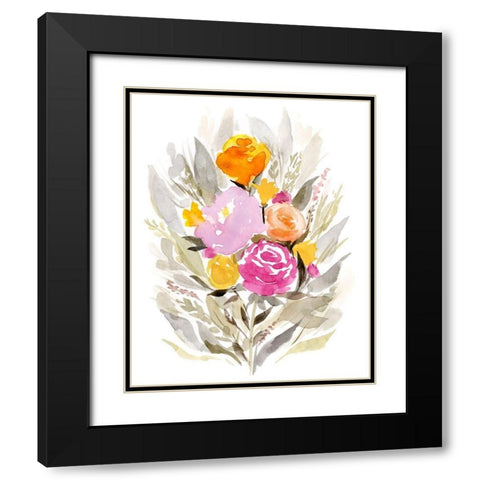 Pastel Sprig II Black Modern Wood Framed Art Print with Double Matting by Borges, Victoria