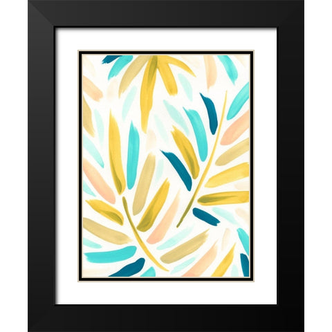 Calypso Confetti II Black Modern Wood Framed Art Print with Double Matting by Vess, June Erica