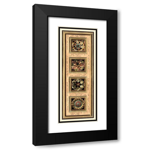 Rosette Panel II Black Modern Wood Framed Art Print with Double Matting by Vision Studio