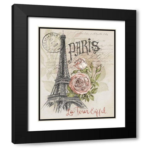 Paris Sketchbook I Black Modern Wood Framed Art Print with Double Matting by Parker, Jennifer Paxton