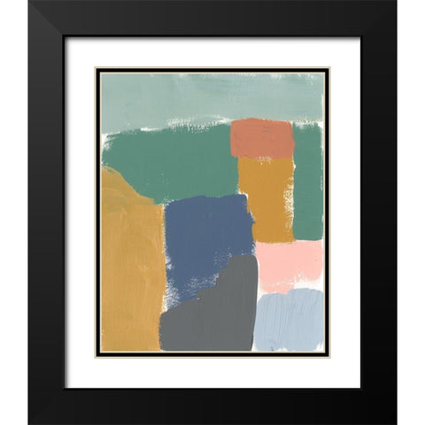 Muted Color Block III Black Modern Wood Framed Art Print with Double Matting by Goldberger, Jennifer