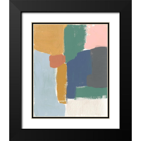 Muted Color Block IV Black Modern Wood Framed Art Print with Double Matting by Goldberger, Jennifer