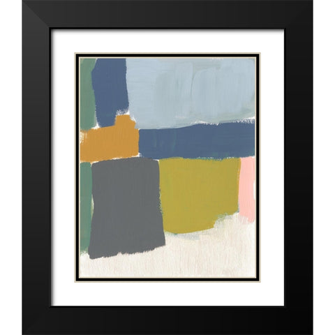 Muted Color Block VI Black Modern Wood Framed Art Print with Double Matting by Goldberger, Jennifer