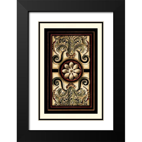 Panel Motifs I Black Modern Wood Framed Art Print with Double Matting by Vision Studio
