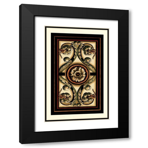 Panel Motifs II Black Modern Wood Framed Art Print with Double Matting by Vision Studio