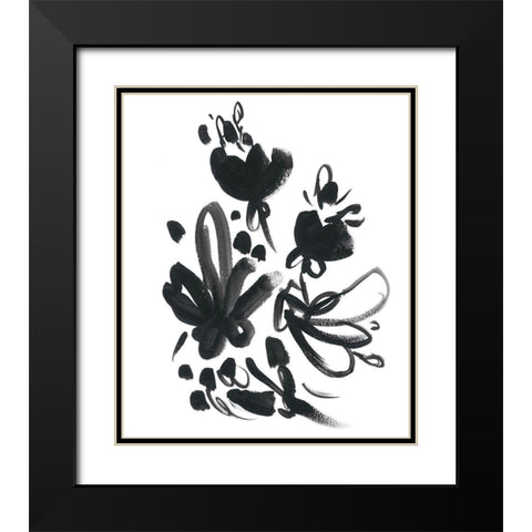 Cameo Bloom II Black Modern Wood Framed Art Print with Double Matting by Vess, June Erica