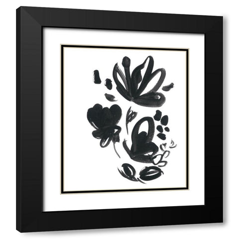 Cameo Bloom IV Black Modern Wood Framed Art Print with Double Matting by Vess, June Erica