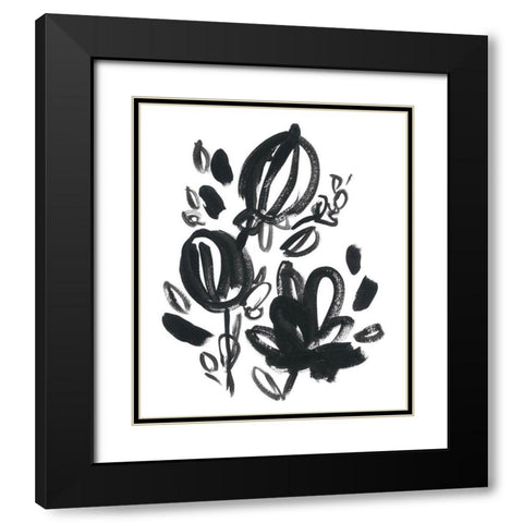 Cameo Bloom VI Black Modern Wood Framed Art Print with Double Matting by Vess, June Erica