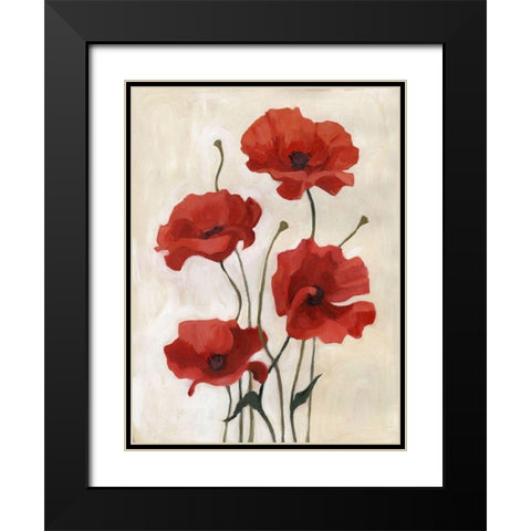 Poppy Bouquet III Black Modern Wood Framed Art Print with Double Matting by Scarvey, Emma