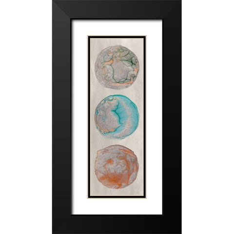 Planet Trio II Black Modern Wood Framed Art Print with Double Matting by Ludwig, Alicia