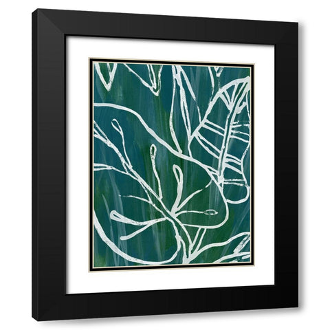 Jungle Batik I Black Modern Wood Framed Art Print with Double Matting by Vess, June Erica