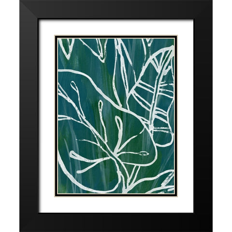 Jungle Batik I Black Modern Wood Framed Art Print with Double Matting by Vess, June Erica