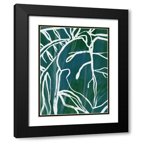 Jungle Batik II Black Modern Wood Framed Art Print with Double Matting by Vess, June Erica