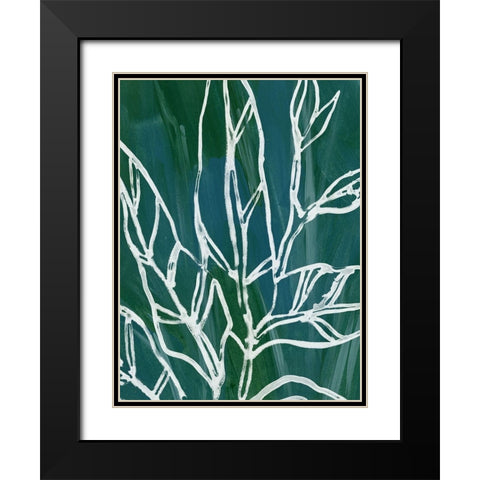 Jungle Batik IV Black Modern Wood Framed Art Print with Double Matting by Vess, June Erica
