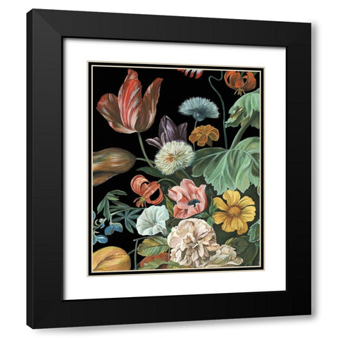 Baroque Floral I Black Modern Wood Framed Art Print with Double Matting by Wang, Melissa