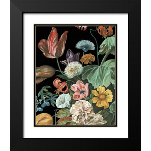 Baroque Floral I Black Modern Wood Framed Art Print with Double Matting by Wang, Melissa