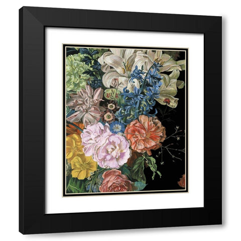 Baroque Floral II Black Modern Wood Framed Art Print with Double Matting by Wang, Melissa