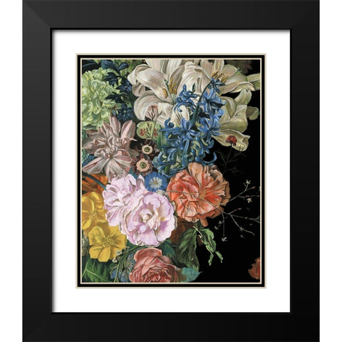 Baroque Floral II Black Modern Wood Framed Art Print with Double Matting by Wang, Melissa