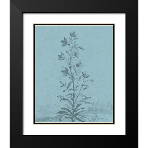 Botanical on Teal II Black Modern Wood Framed Art Print with Double Matting by Vision Studio