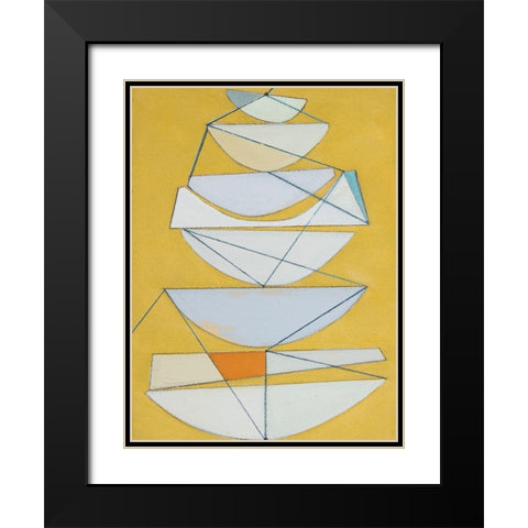 Abstract Sails III Black Modern Wood Framed Art Print with Double Matting by Delamater, Rob