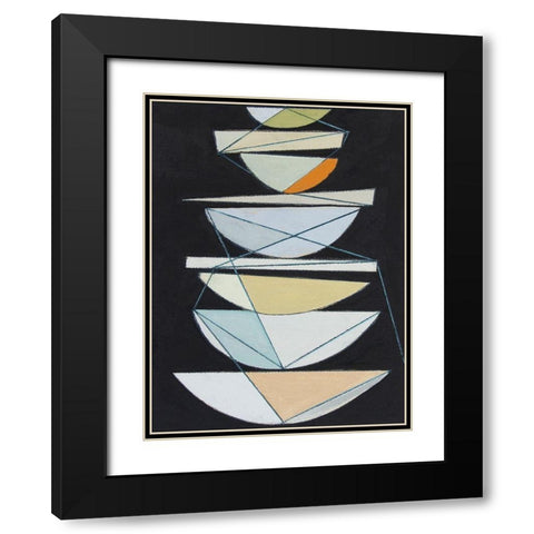 Abstract Sails IV Black Modern Wood Framed Art Print with Double Matting by Delamater, Rob