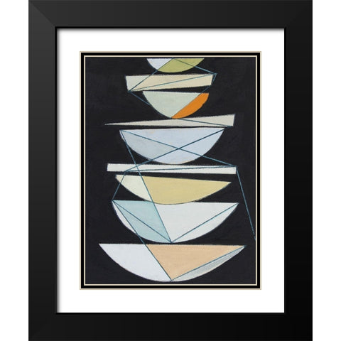 Abstract Sails IV Black Modern Wood Framed Art Print with Double Matting by Delamater, Rob