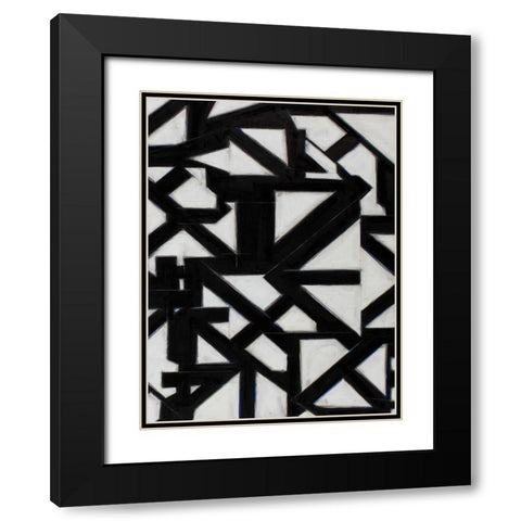 Topographic I Black Modern Wood Framed Art Print with Double Matting by Delamater, Rob