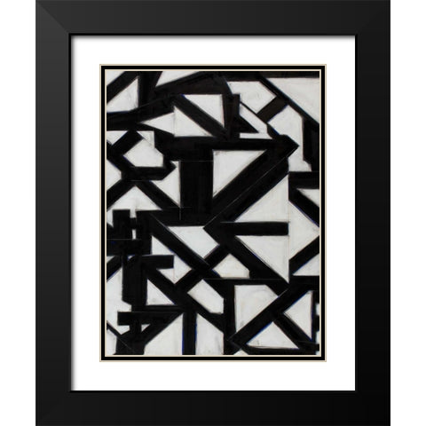 Topographic I Black Modern Wood Framed Art Print with Double Matting by Delamater, Rob