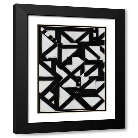 Topographic II Black Modern Wood Framed Art Print with Double Matting by Delamater, Rob