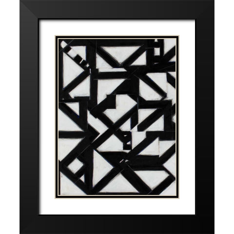Topographic II Black Modern Wood Framed Art Print with Double Matting by Delamater, Rob