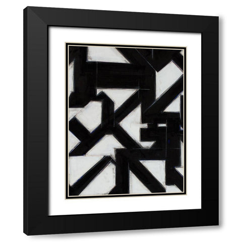 Topographic III Black Modern Wood Framed Art Print with Double Matting by Delamater, Rob