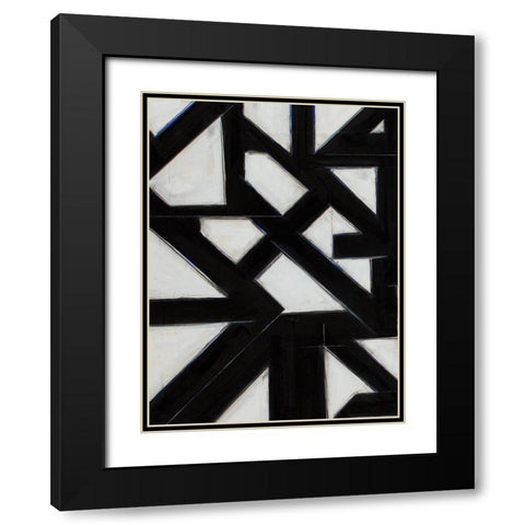 Topographic IV Black Modern Wood Framed Art Print with Double Matting by Delamater, Rob