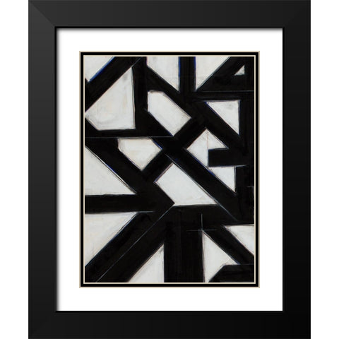 Topographic IV Black Modern Wood Framed Art Print with Double Matting by Delamater, Rob