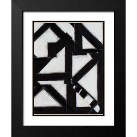 Topographic V Black Modern Wood Framed Art Print with Double Matting by Delamater, Rob