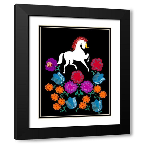 Folksy Arrangement I Black Modern Wood Framed Art Print with Double Matting by Moore, Regina