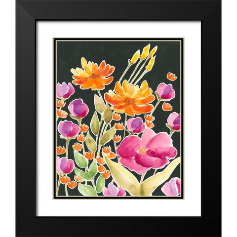 Splendid Gathering I Black Modern Wood Framed Art Print with Double Matting by Moore, Regina