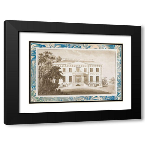 Sepia Estates I Black Modern Wood Framed Art Print with Double Matting by Vision Studio