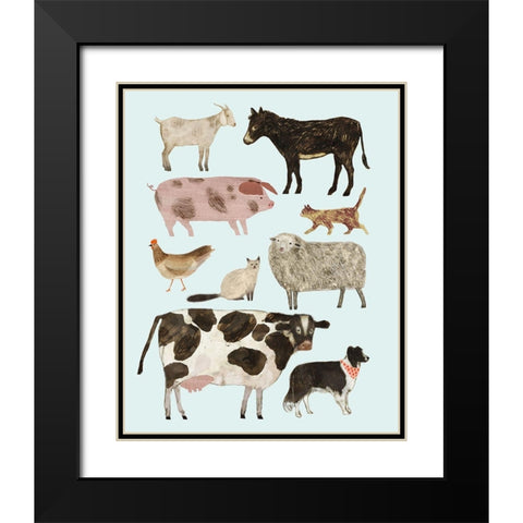 Barnyard Buds II Black Modern Wood Framed Art Print with Double Matting by Borges, Victoria