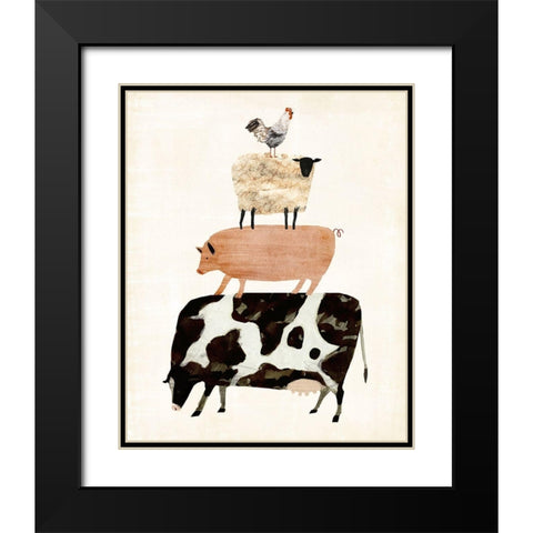 Barnyard Buds III Black Modern Wood Framed Art Print with Double Matting by Borges, Victoria