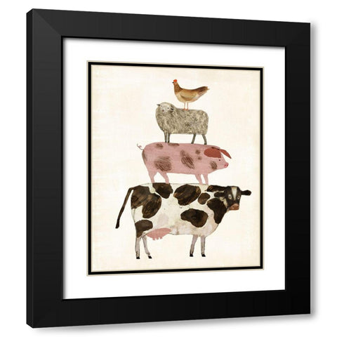 Barnyard Buds IV Black Modern Wood Framed Art Print with Double Matting by Borges, Victoria