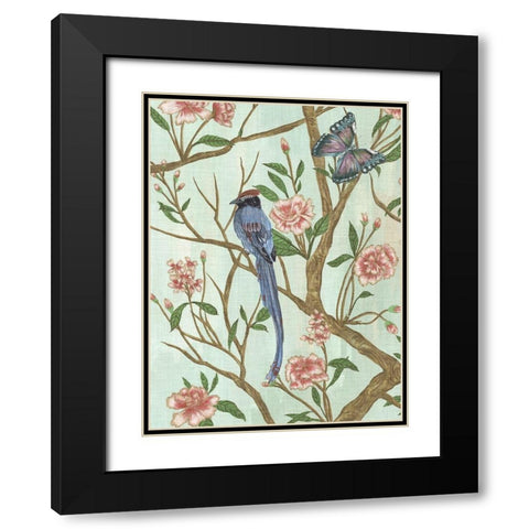 Delicate Chinoiserie I Black Modern Wood Framed Art Print with Double Matting by Wang, Melissa