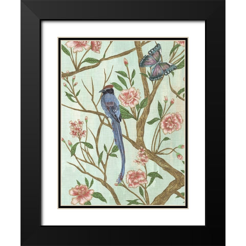 Delicate Chinoiserie I Black Modern Wood Framed Art Print with Double Matting by Wang, Melissa