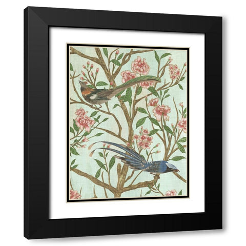 Delicate Chinoiserie II Black Modern Wood Framed Art Print with Double Matting by Wang, Melissa