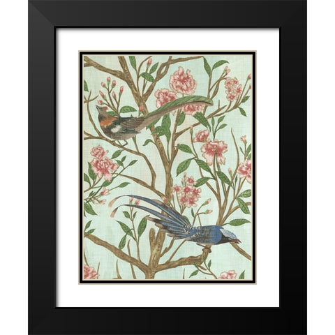 Delicate Chinoiserie II Black Modern Wood Framed Art Print with Double Matting by Wang, Melissa